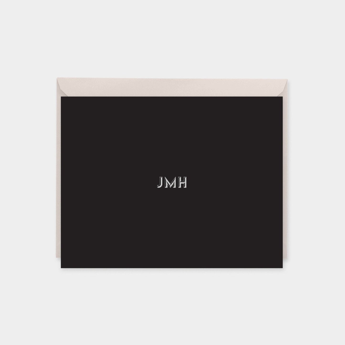 Monogram Note Cards with Beveled Type,-Greeting & Note Cards-The Design Craft