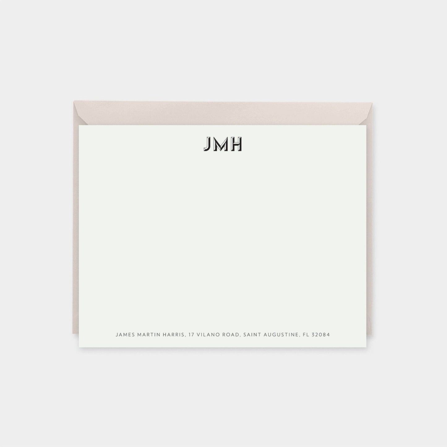 Monogram Note Cards with Beveled Type,-Greeting & Note Cards-The Design Craft