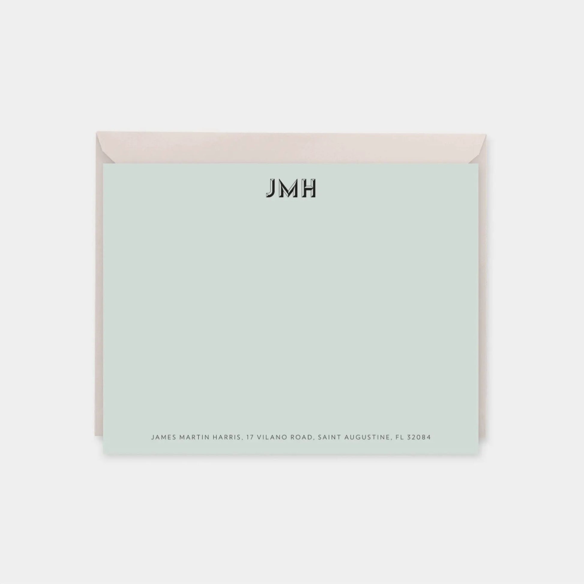 Monogram Note Cards with Beveled Type VI-The Design Craft