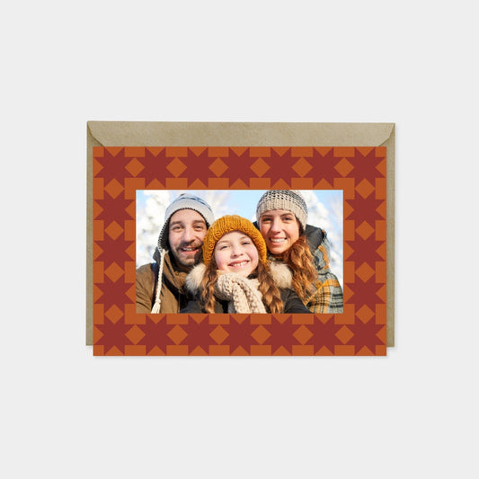 Moroccan Holiday Photo Card, Geometric-Greeting & Note Cards-The Design Craft