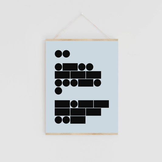 Morse Code Print, Jumbo Art Card,-Greeting & Note Cards-The Design Craft