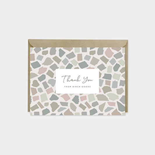 Mosaic Pattern Thank You Card II,-Greeting & Note Cards-The Design Craft