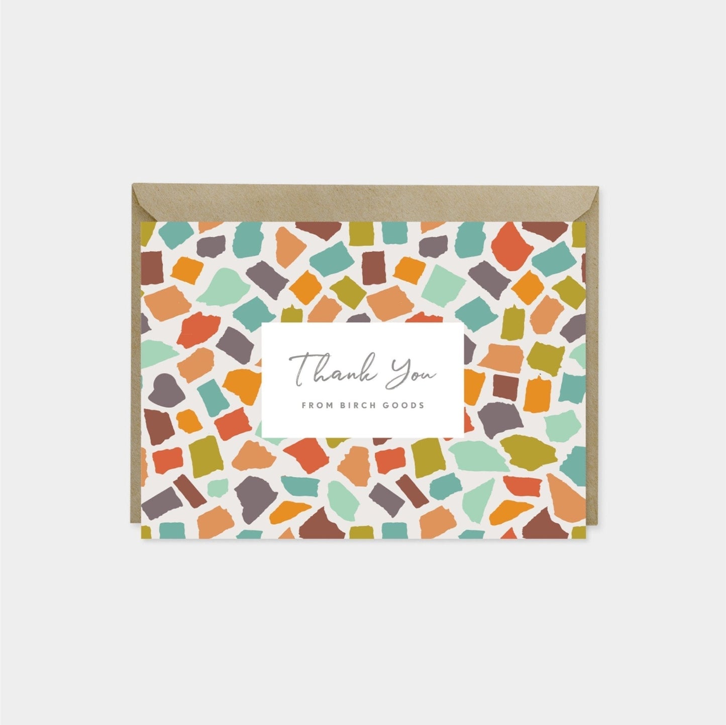 Mosaic Pattern Thank You Card IV,-Greeting & Note Cards-The Design Craft