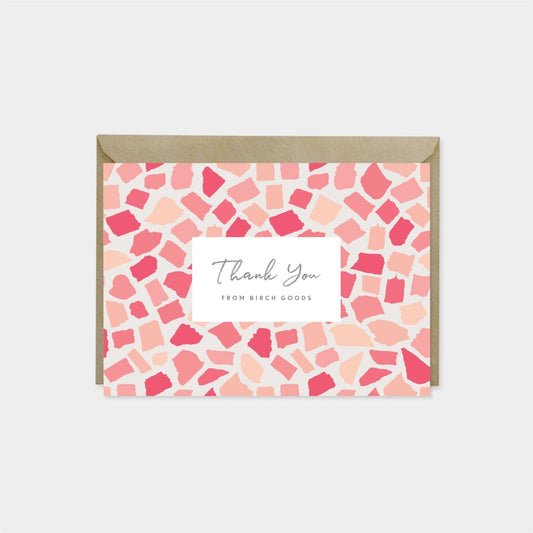 Mosaic Pattern Thank You Card V,-Greeting & Note Cards-The Design Craft