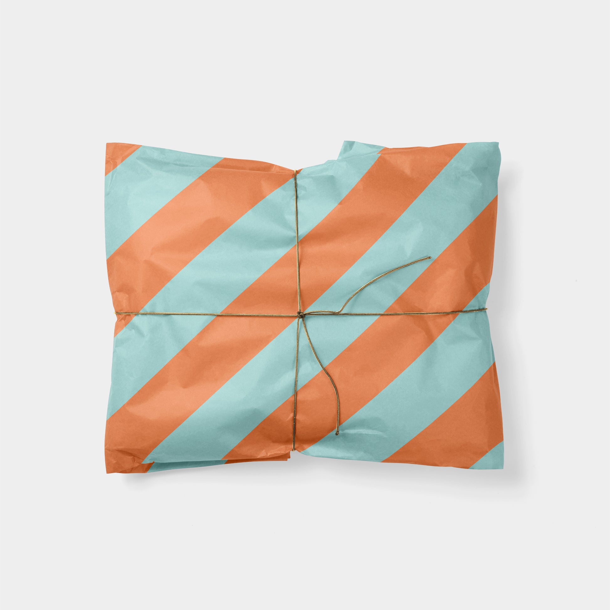 Orange & Aqua Stripe Gift Wrap