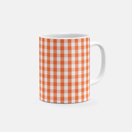 Orange Gingham Mug-The Design Craft