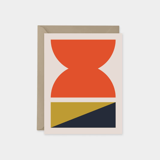 Orange & Gold Geo Card, Modern Blank-Greeting & Note Cards-The Design Craft