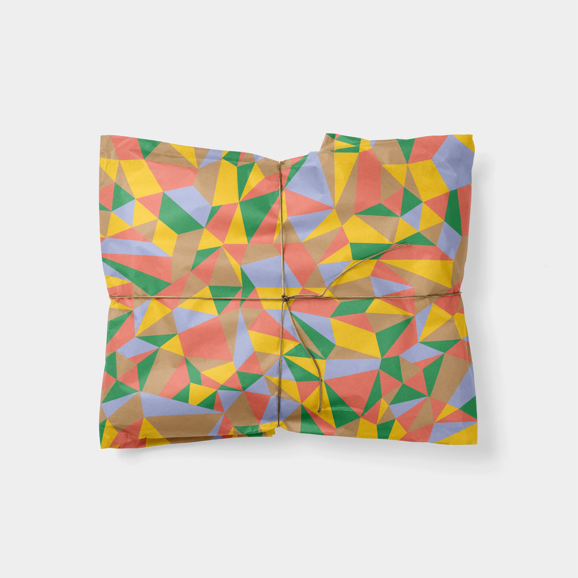 Orange & Green Color Shards Gift Wrap