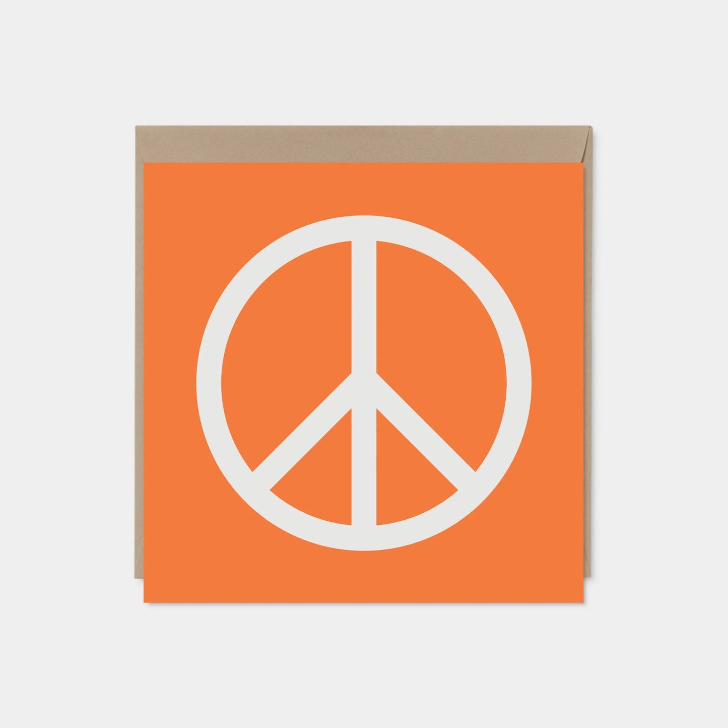 Orange Peace Sign Card, Square Peace-Greeting & Note Cards-The Design Craft