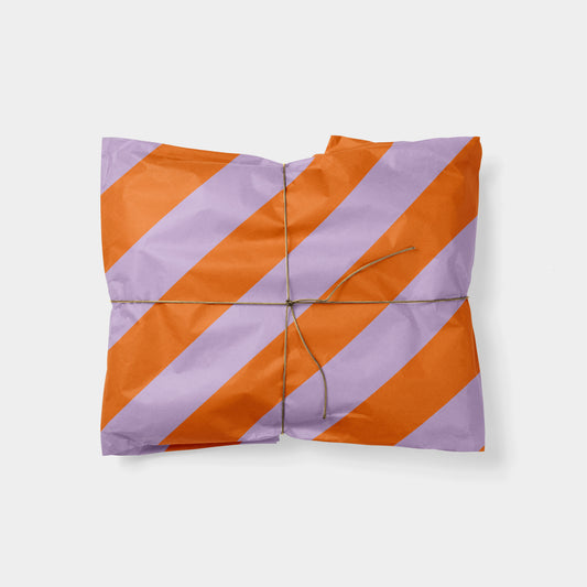 Orange & Violet Striped Gift Wrap