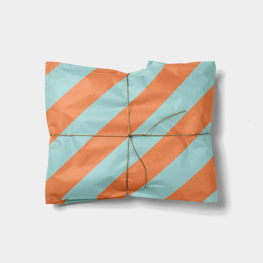 Orange and Aqua Colorful Striped Gift-Gift Wrapping-The Design Craft