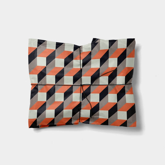 Orange and Black 3D Block Gift Wrap-Gift Wrapping-The Design Craft