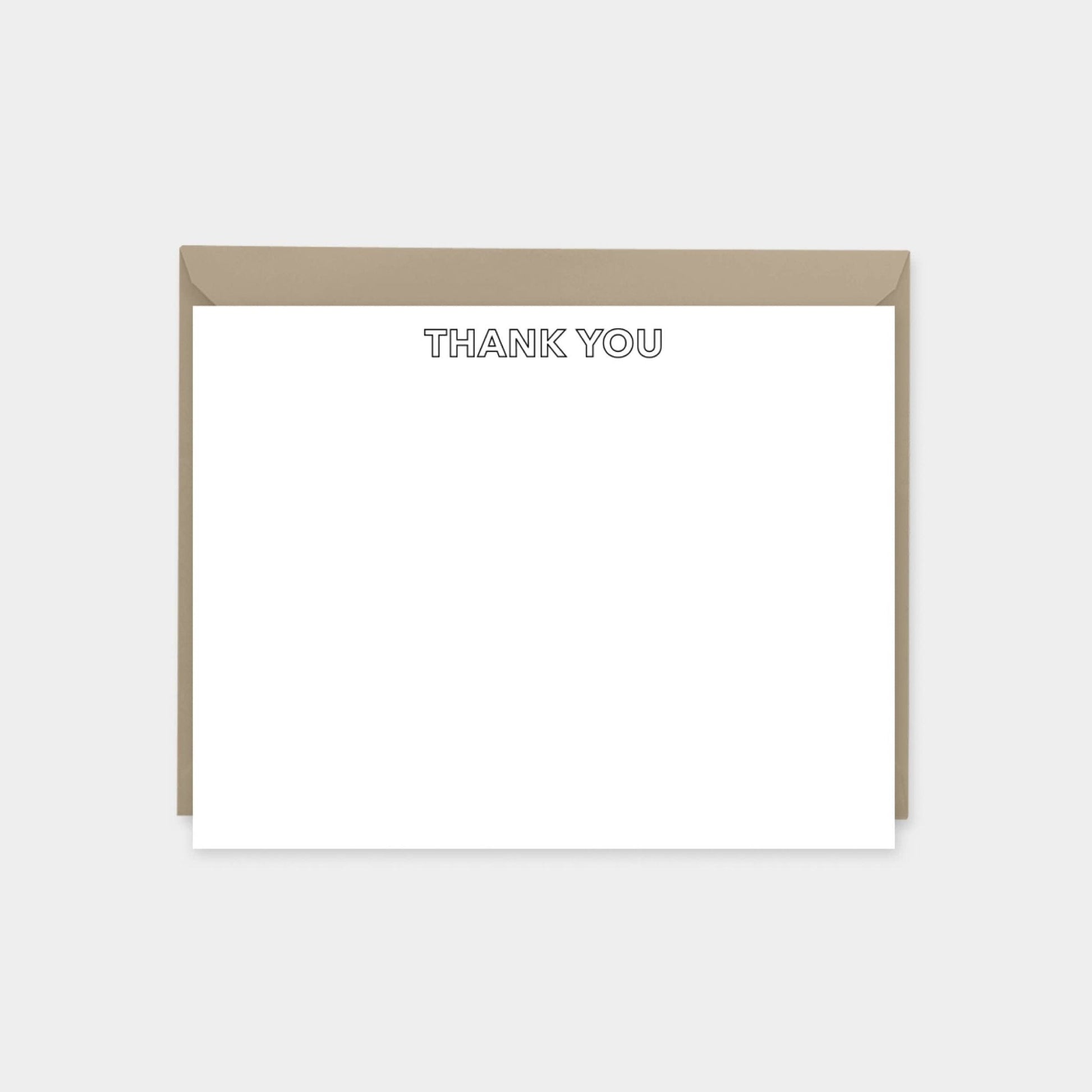 Outline Type Notecard Set, Minimal Thank-Greeting & Note Cards-The Design Craft