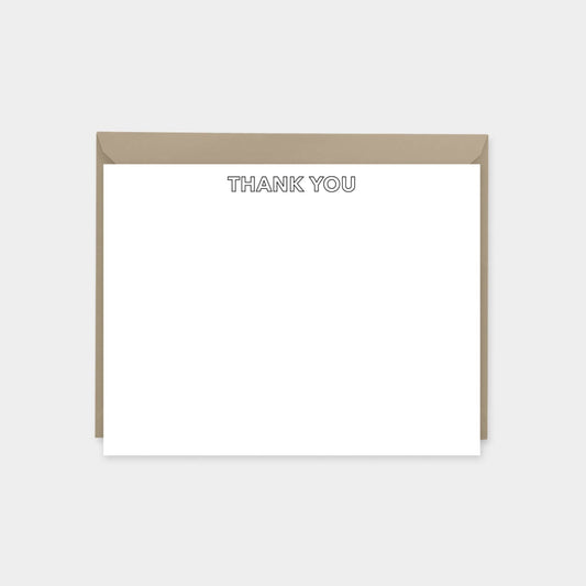 Outline Type Notecard Set, Minimal Thank-Greeting & Note Cards-The Design Craft