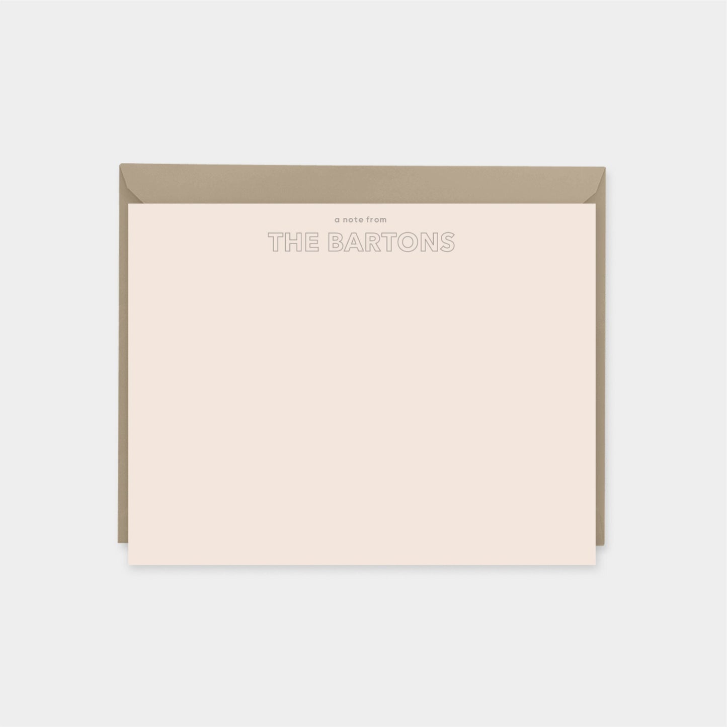 Outline Type Personalized Note Cards,-Greeting & Note Cards-The Design Craft