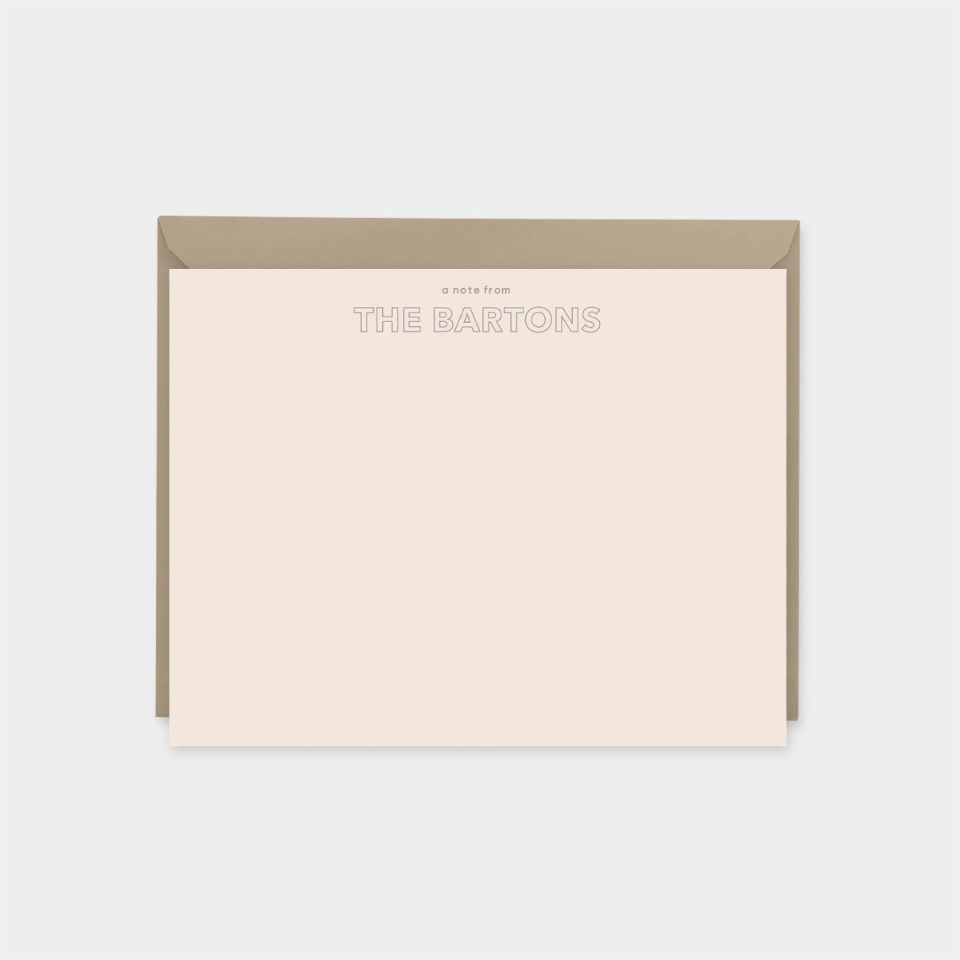 Outline Type Personalized Note Cards,-Greeting & Note Cards-The Design Craft