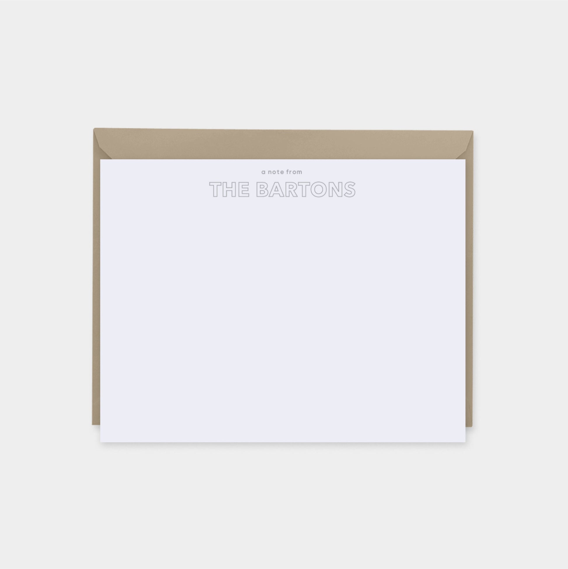 Outline Type Personalized Note Cards,-Greeting & Note Cards-The Design Craft