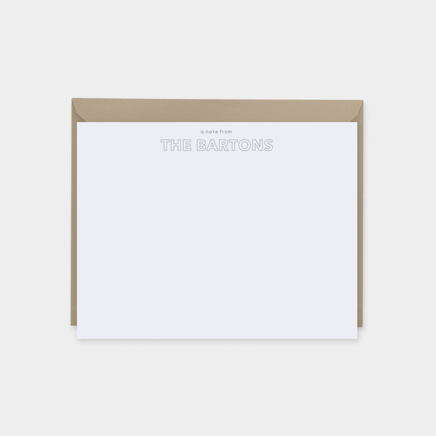 Outline Type Personalized Note Cards IV,-Greeting & Note Cards-The Design Craft