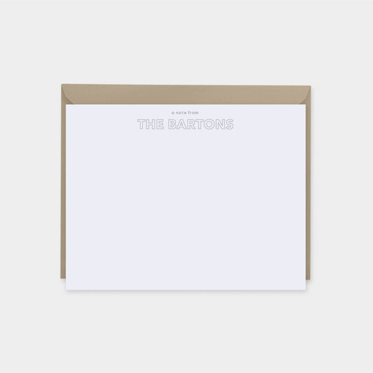 Outline Type Personalized Note Cards IV,-Greeting & Note Cards-The Design Craft