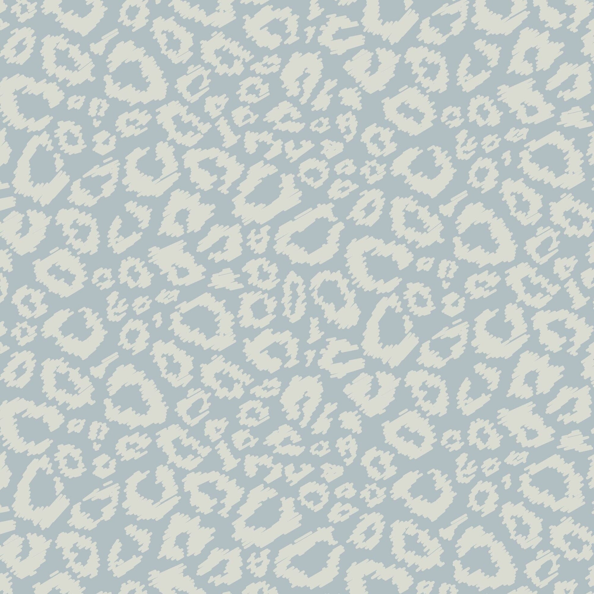 Pale Blue Scribble Leopard Gift Wrap-Gift Wrapping-The Design Craft