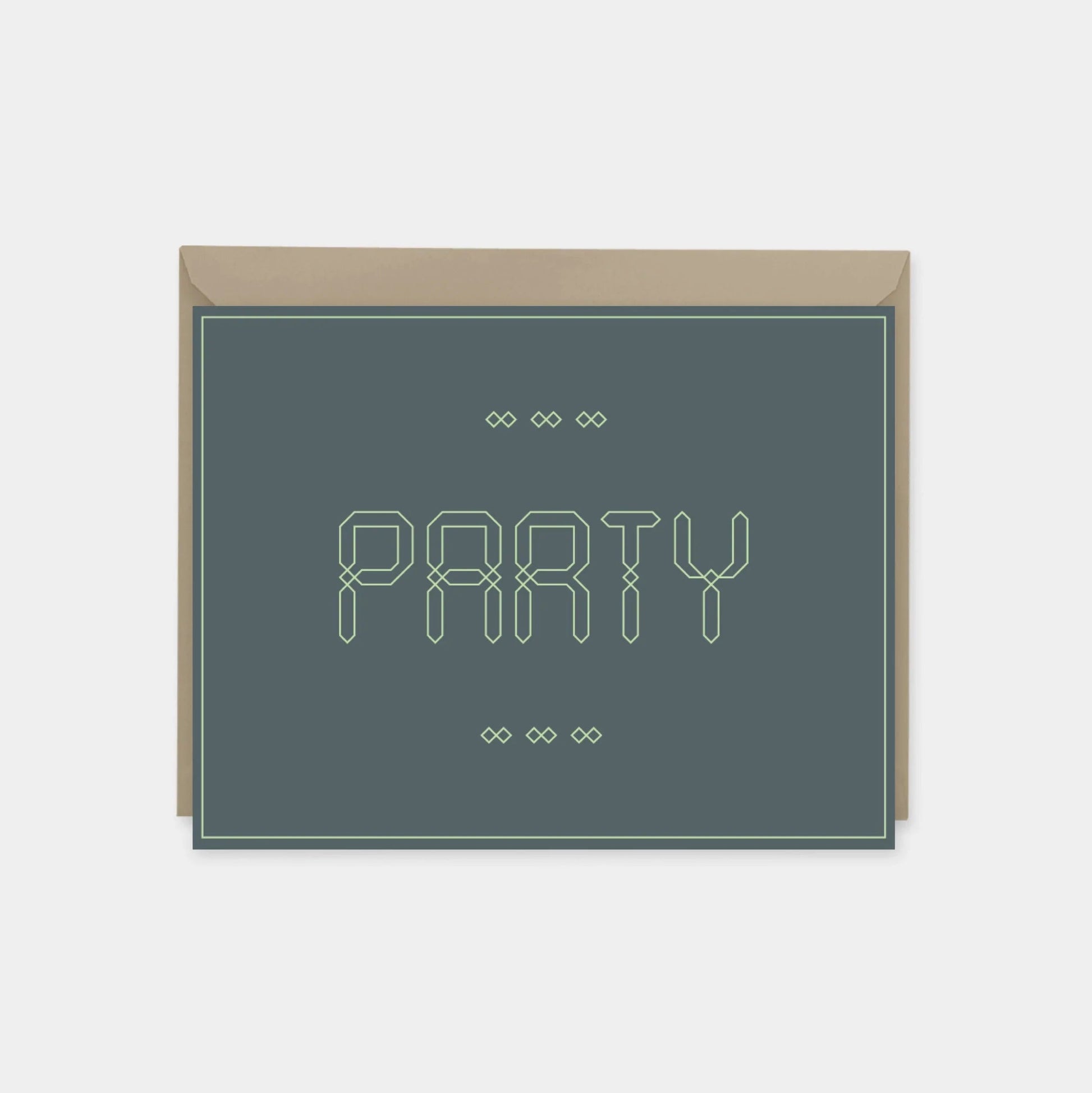 Party Invitation Card II, Mint, Moroccan-Greeting & Note Cards-The Design Craft