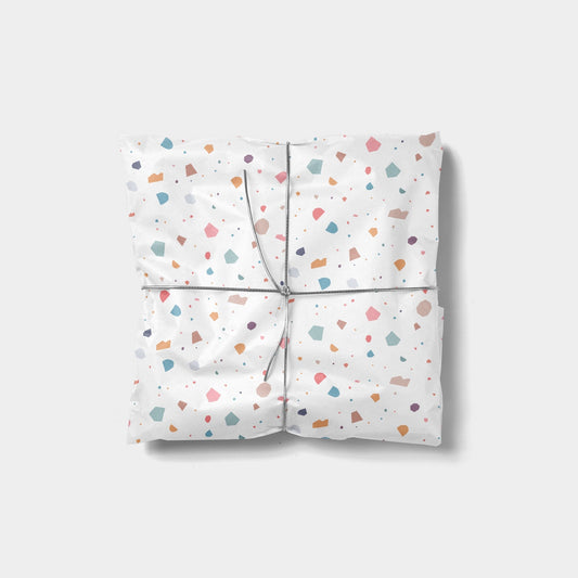 Pastel Cut Out Collage Gift Wrap-Gift Wrapping-The Design Craft