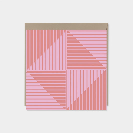 Pastel Geo Stripe Card III-Greeting & Note Cards-The Design Craft