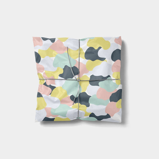 Pastel and Gray Pop Camo Gift Wrap-Gift Wrapping-The Design Craft