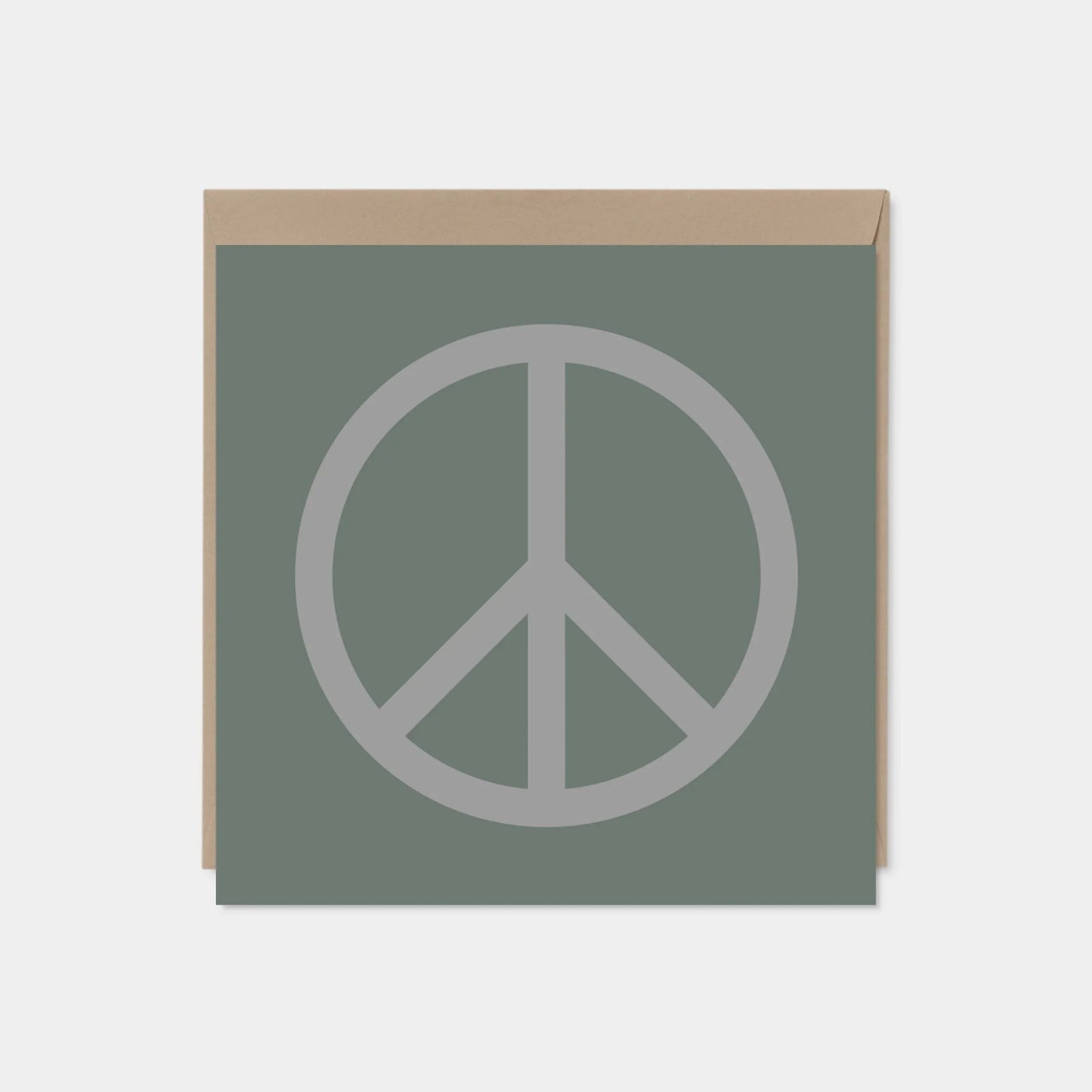 Peace Card, Gray, Square Peace Card,-Greeting & Note Cards-The Design Craft