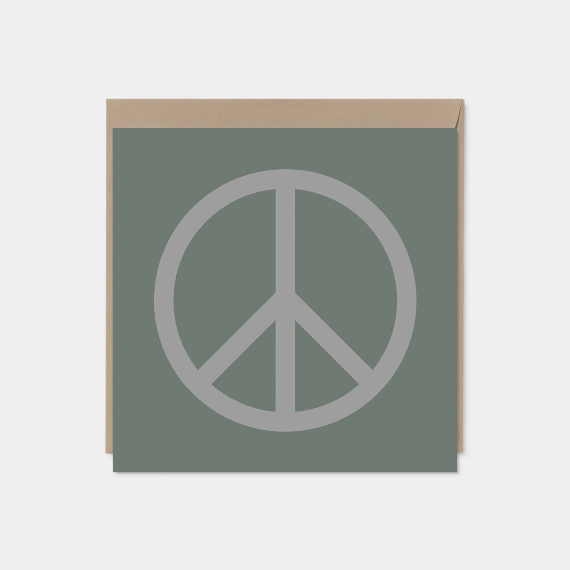 Peace Card, Gray, Square Peace Card,-Greeting & Note Cards-The Design Craft