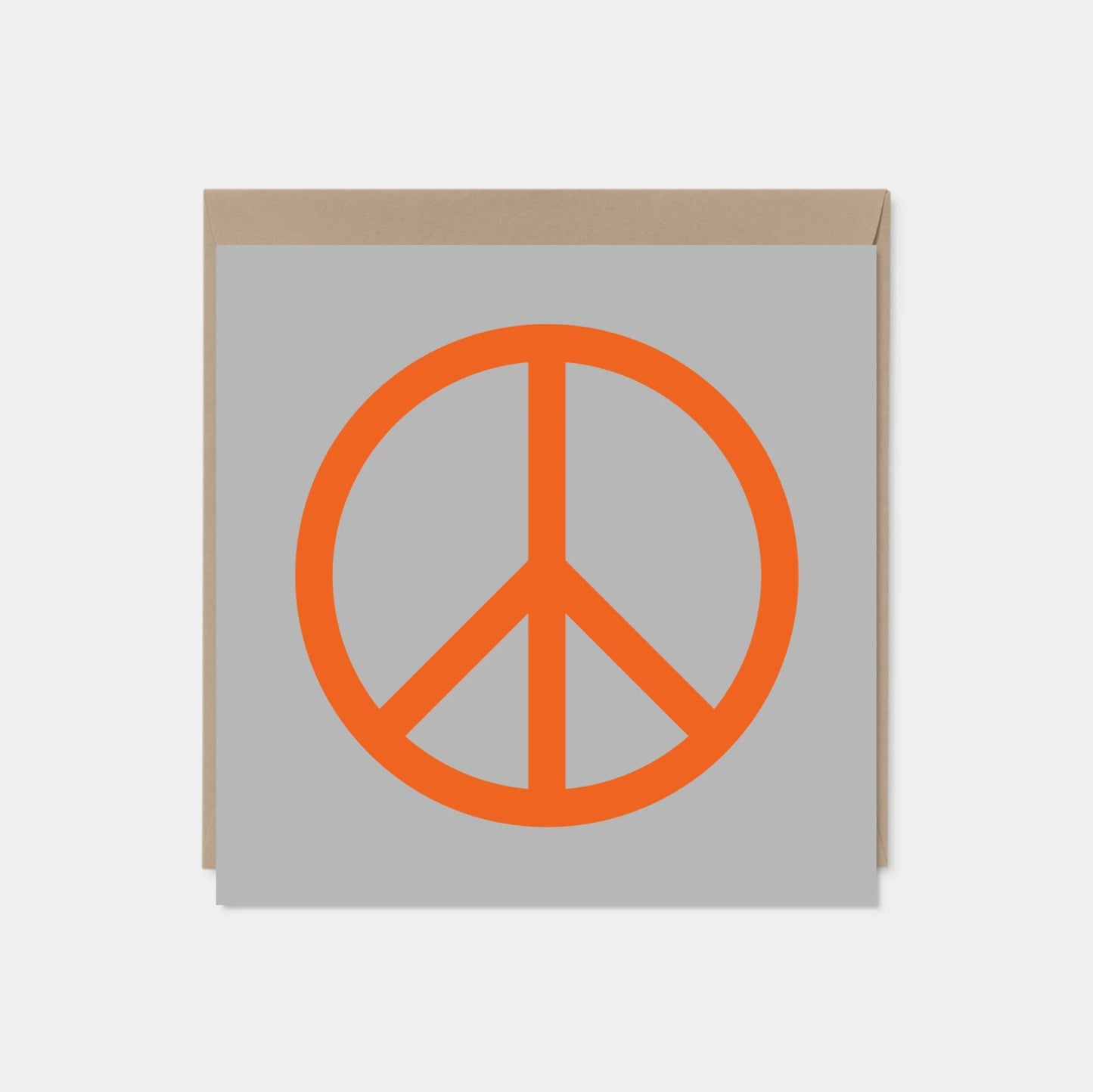 Peace Card, Orange and Gray, Square-Greeting & Note Cards-The Design Craft