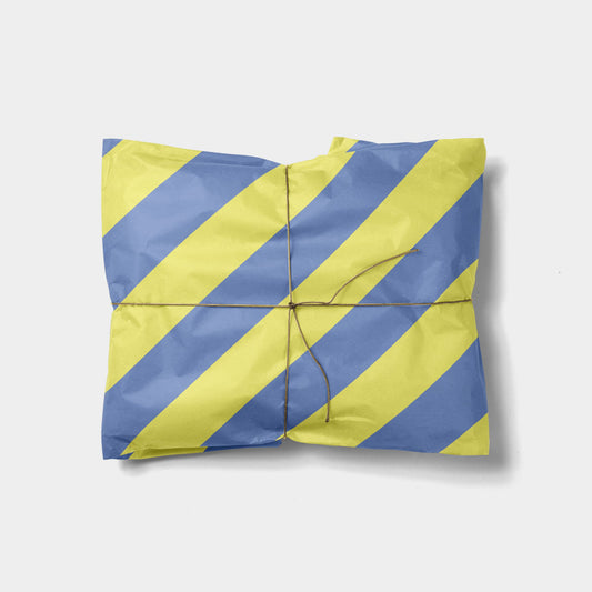 Periwinkle and Yellow Colorful Striped-Gift Wrapping-The Design Craft