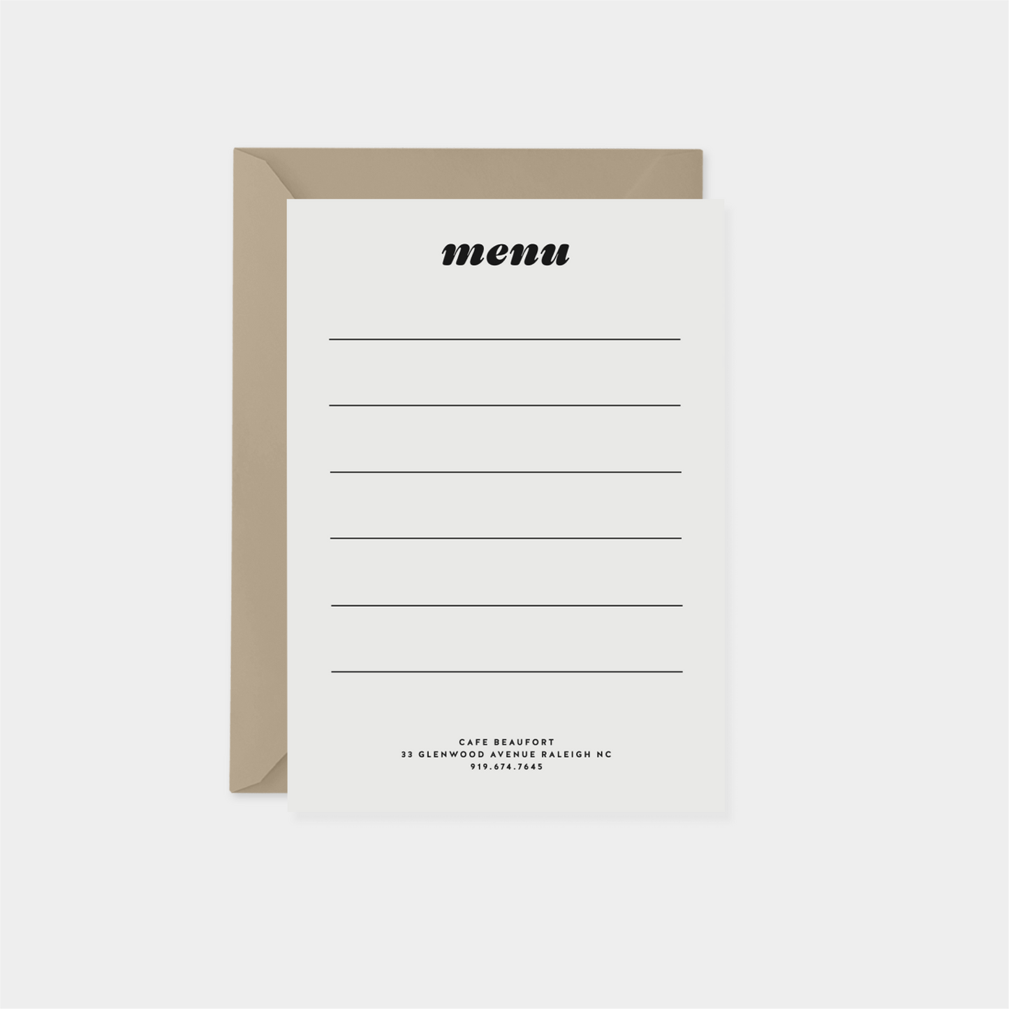 Personalized Blank Menu Card-Greeting & Note Cards-The Design Craft