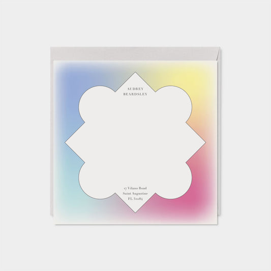 Personalized Quatrefoil Gradient Ombre-Greeting & Note Cards-The Design Craft