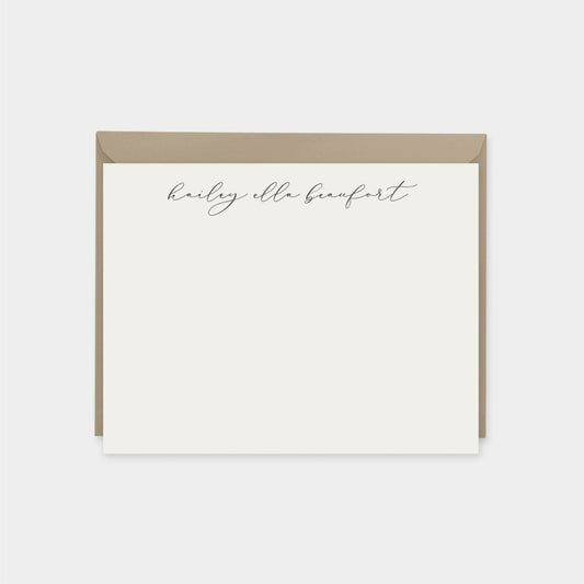 Personalized Script Note Cards, Elegant-Greeting & Note Cards-The Design Craft