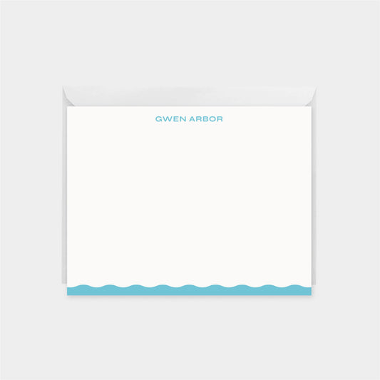 Personalized Wavy Edge Note Card XI,-Greeting & Note Cards-The Design Craft