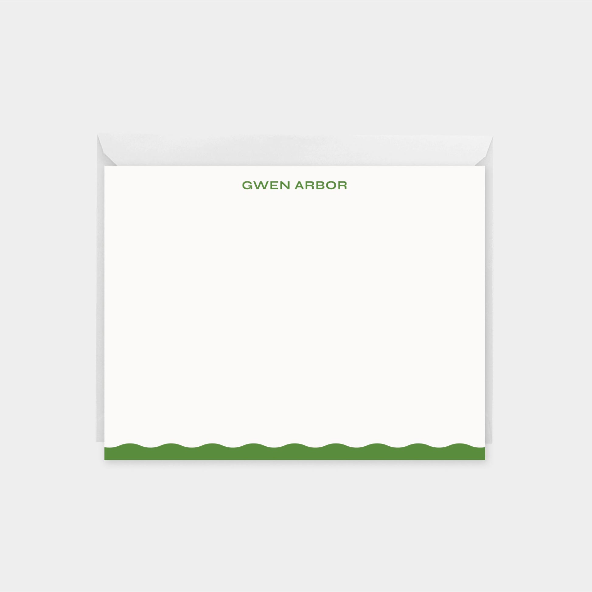 Personalized Wavy Edge Note Card XV,-Greeting & Note Cards-The Design Craft