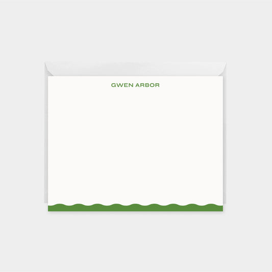 Personalized Wavy Edge Note Card XV,-Greeting & Note Cards-The Design Craft