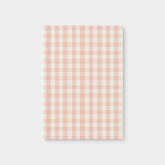 Pink Gingham Print Softcover Notebook