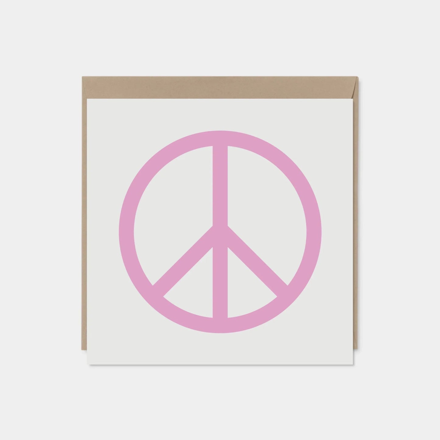 Pink Peace Sign Card, Square Peace Card,-Greeting & Note Cards-The Design Craft