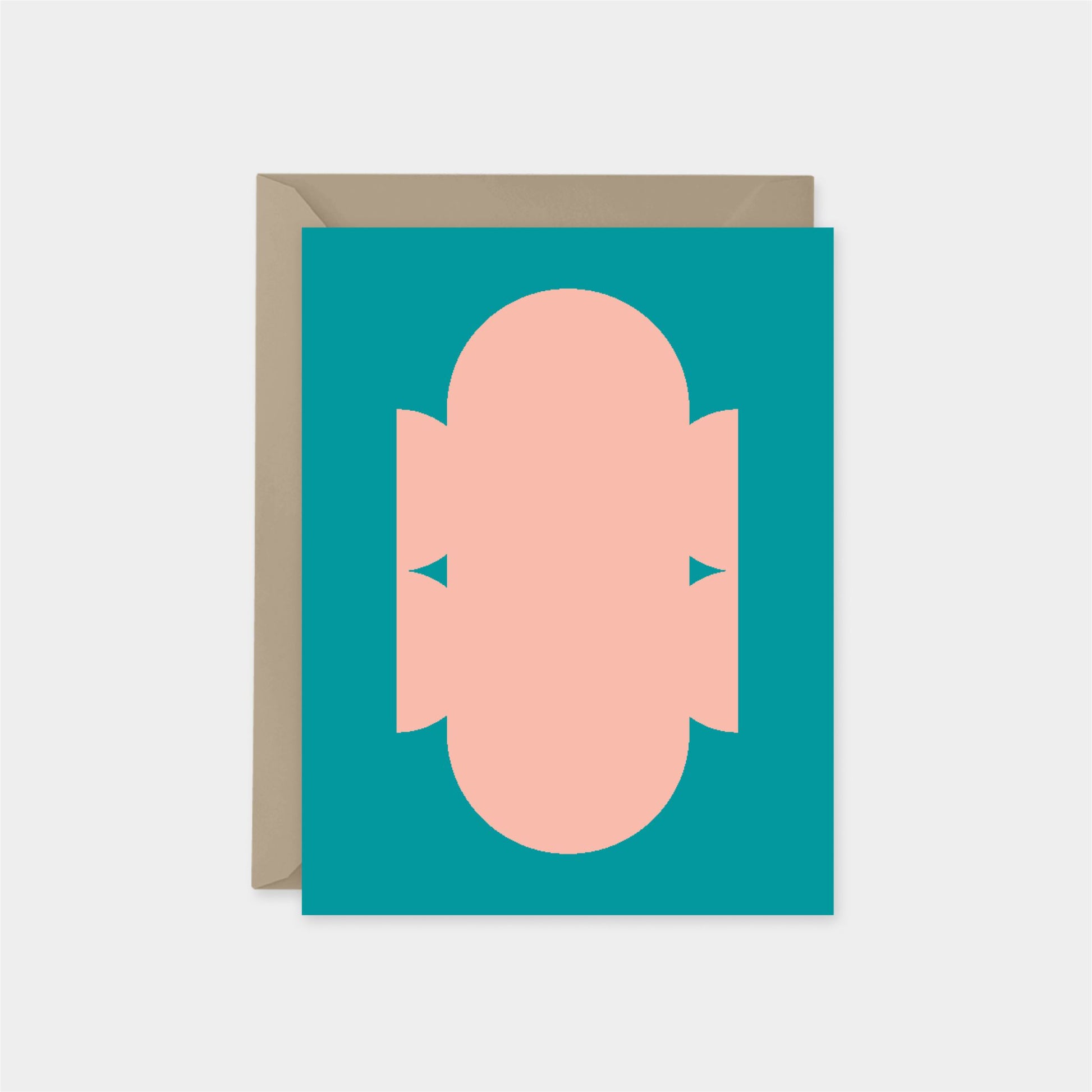 Pink & Teal Neo Shape Art Card