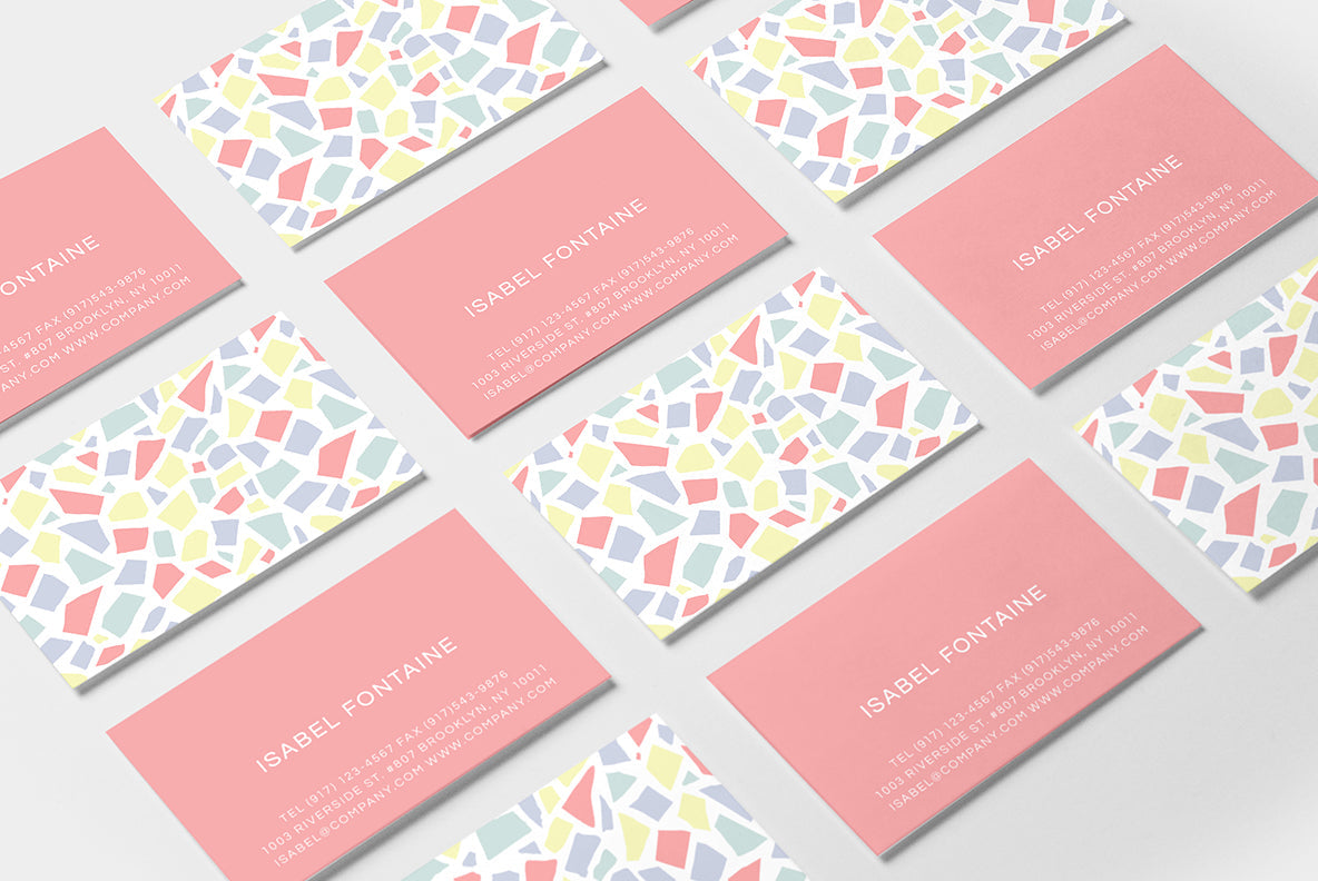 Pink Terrazzo Business Card-Greeting & Note Cards-The Design Craft