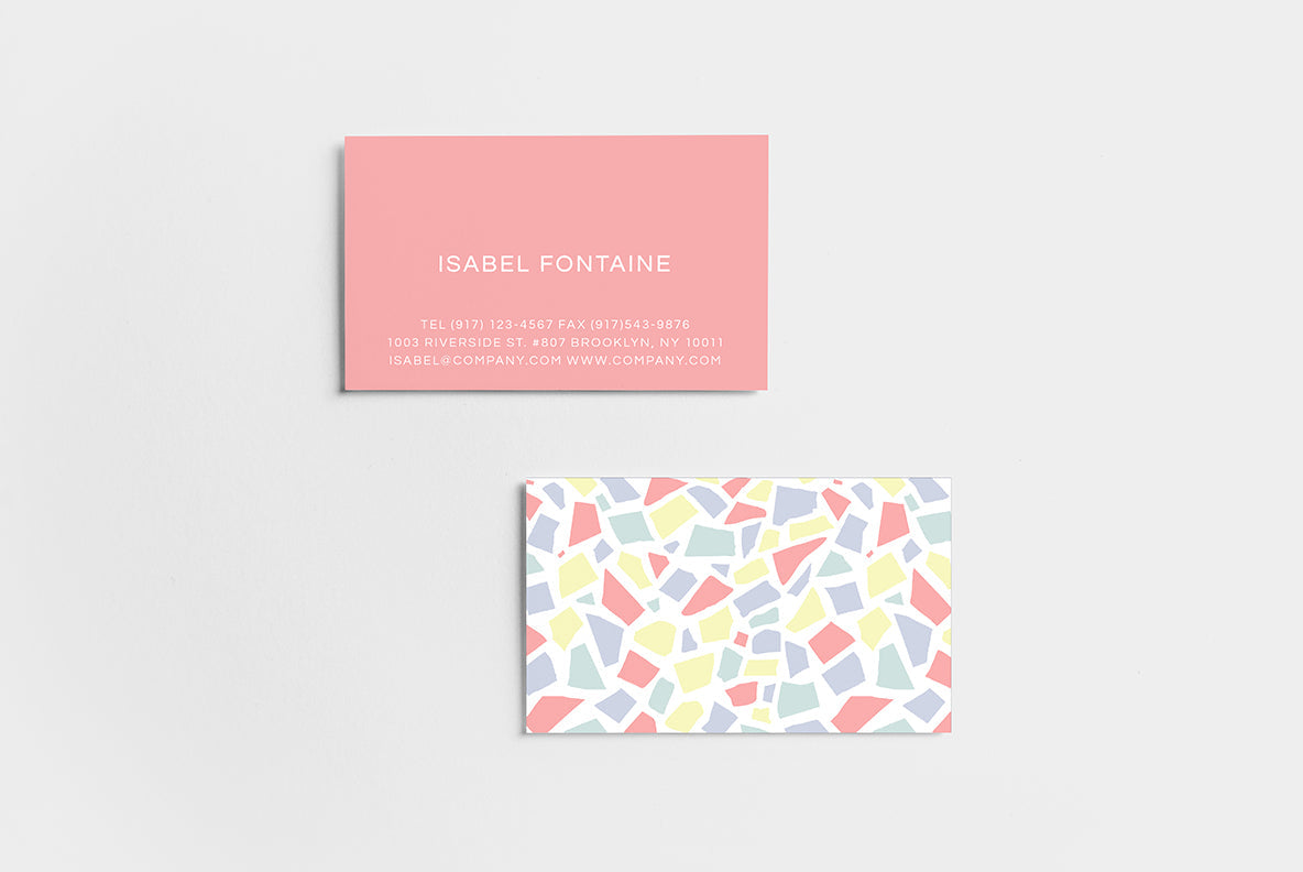 Pink Terrazzo Business Card-Greeting & Note Cards-The Design Craft