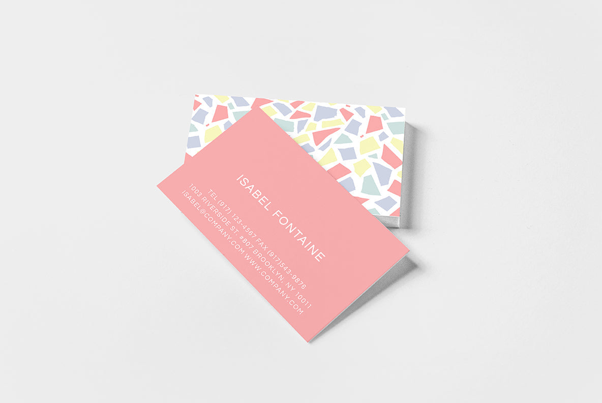 Pink Terrazzo Business Card-Greeting & Note Cards-The Design Craft