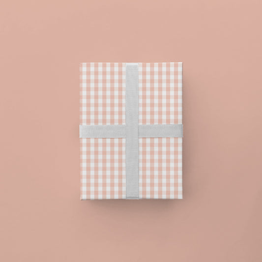 Pink Vintage Gingham Gift Wrap-Gift Wrapping-The Design Craft