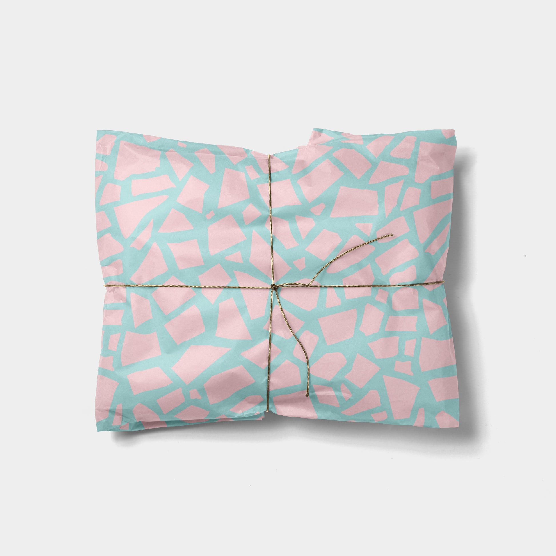 Pink and Blue Chunky Terrazzo Gift Wrap-Gift Wrapping-The Design Craft