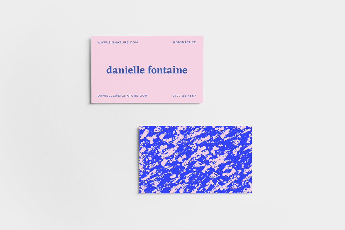 Pink and Blue Marble Business Card-Greeting & Note Cards-The Design Craft