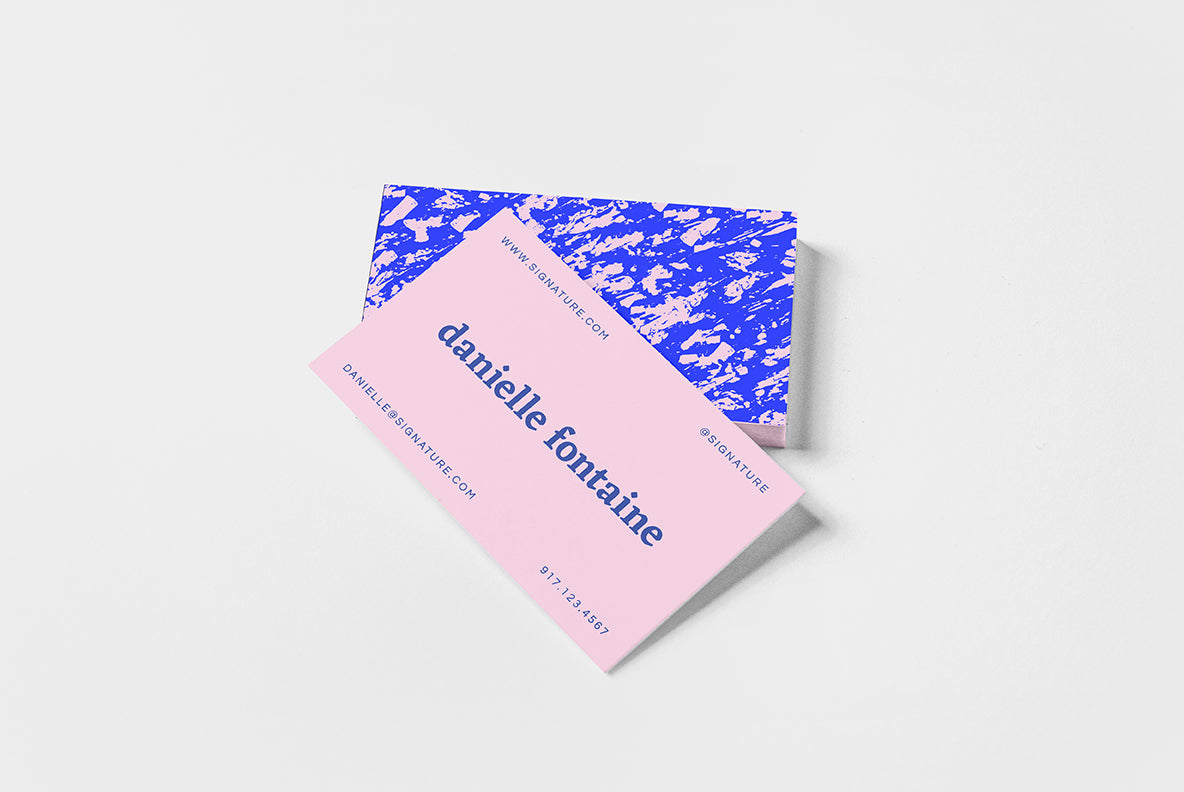 Pink and Blue Marble Business Card-Greeting & Note Cards-The Design Craft