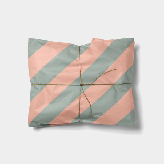 Pink and Lichen Green Colorful Striped-Gift Wrapping-The Design Craft