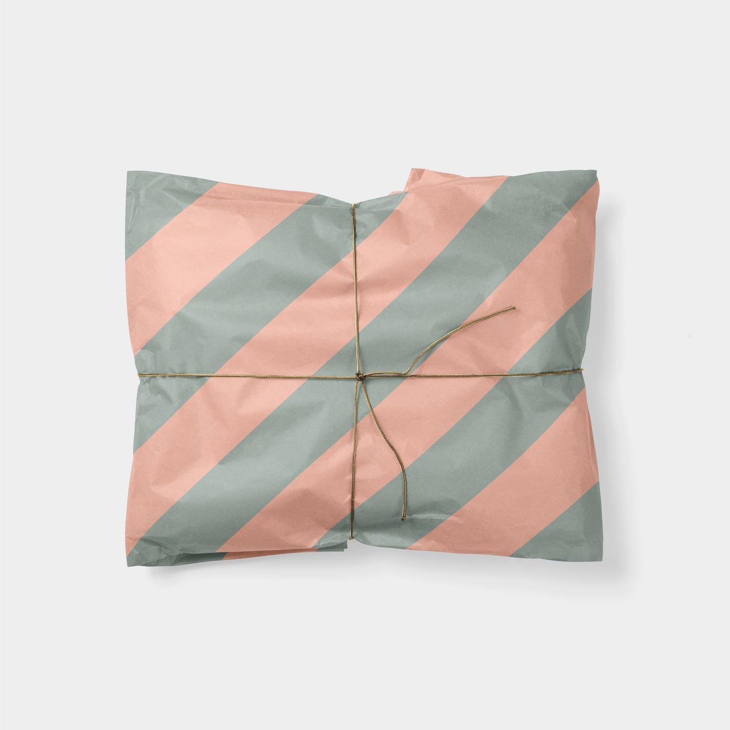 Pink and Lichen Green Stripe Gift Wrap
